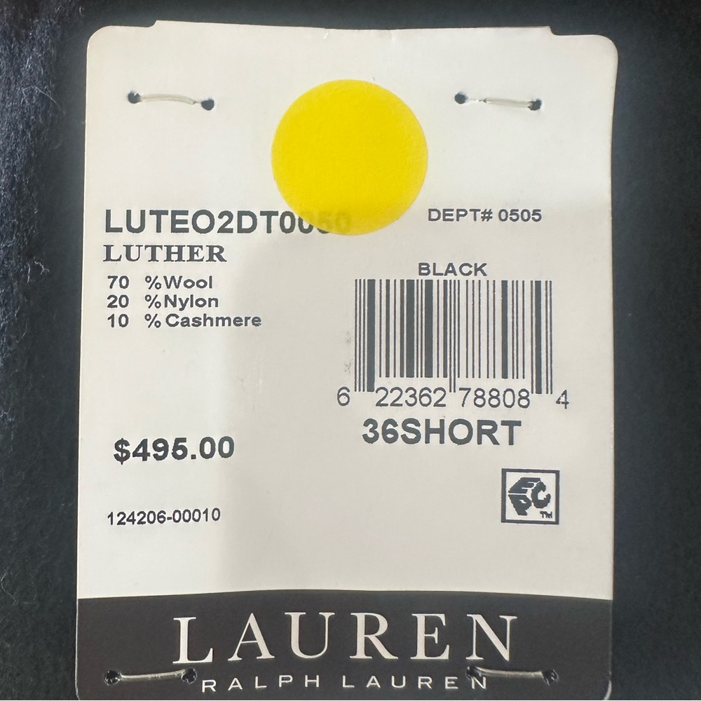 Lauren Ralph Lauren Luther Luxury Blend Overcoat 36S NWT Black Wool-Cashmere - Picture 5 of 10